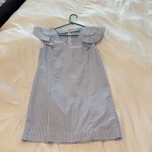 Women’s Draper James Light Blue Striped Flutter Sleeve Dress, size 4